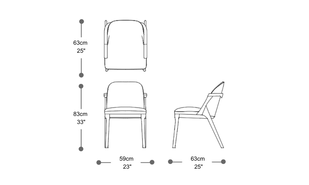 Image of the main dimensions of the product